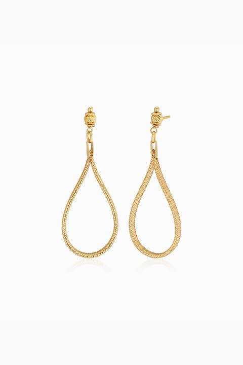 18Kt Gold Plated Oval Ear Hook Earring For Women