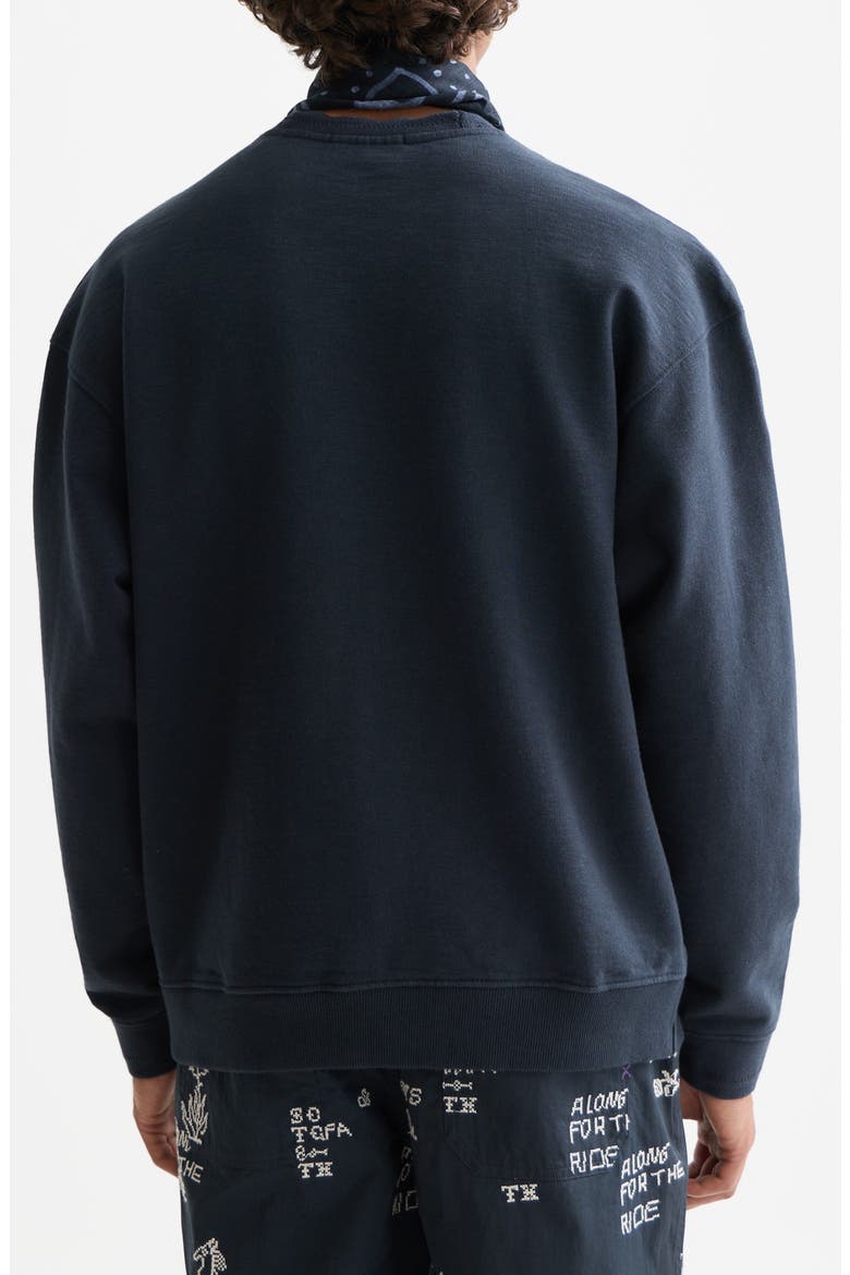 Cross-Stitched Artwork Cotton Sweatshirt, Alternate, color, CARBON