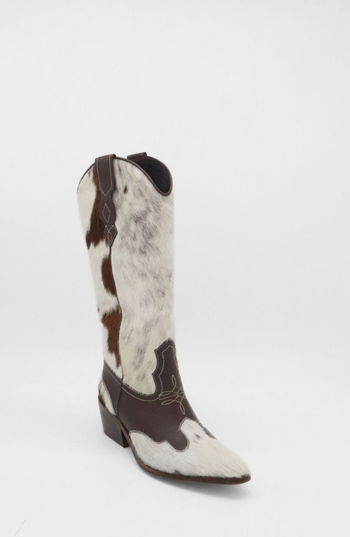 Stivali New York Nirvana Western Cowboy Boots In White/brown