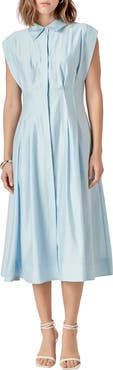 English Factory Pleated Midi Shirtdress