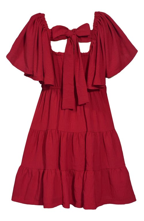 Iris & Ivy Kids' Flutter Sleeve Dress In Red
