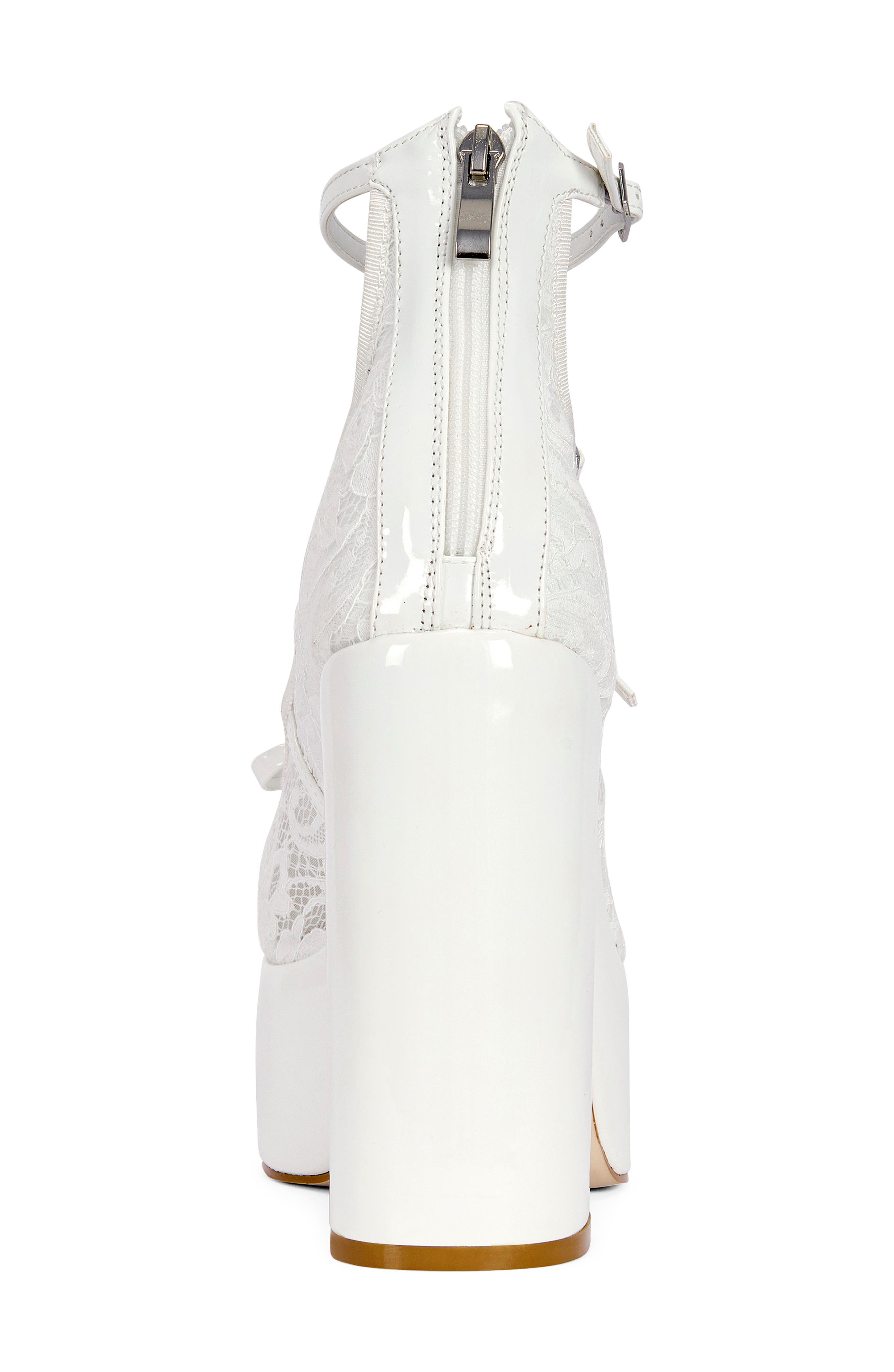 AZALEA WANG Sprout Platform Ankle Strap Pump, Alternate, color, White