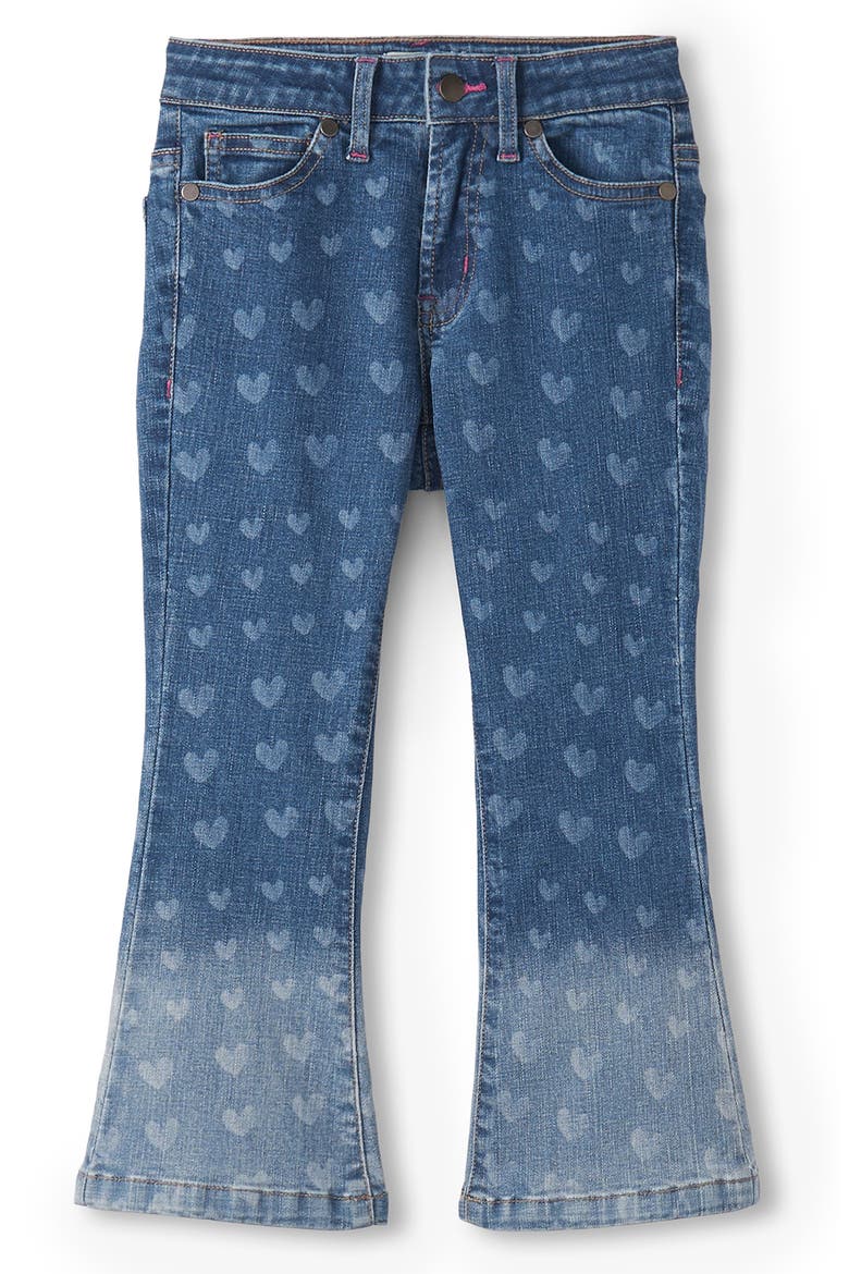 Kids' Heart Print Ombré Jeans, Main, color, DENIM