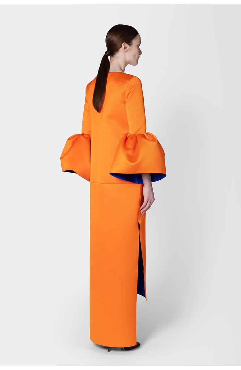 Roksanda Bardot Structured Maxi Dress, Alternate, color, Orange / Blue