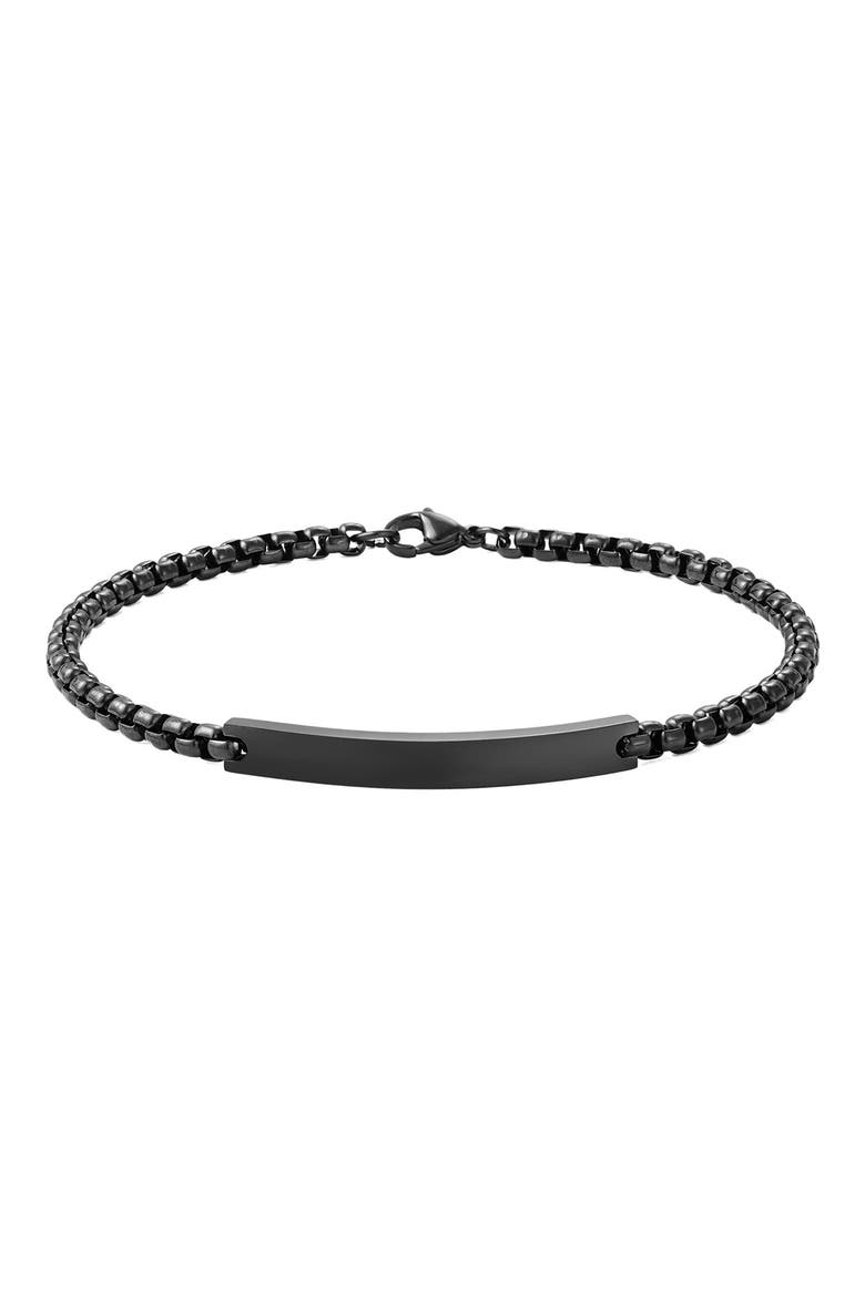Men's ID Bar Bracelet, Main, color, BLACK