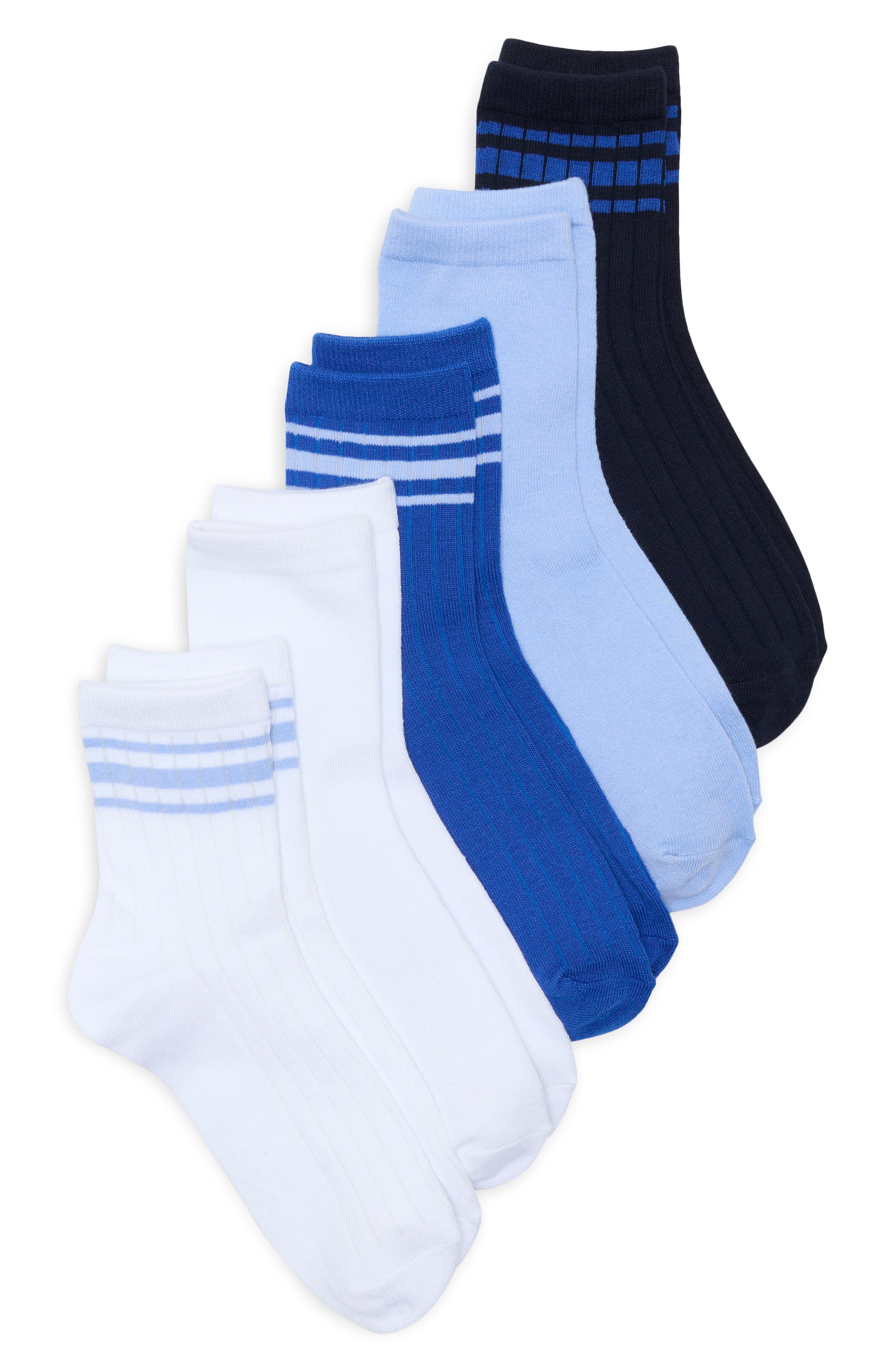 NORDSTROM RACK Varsity Stripe Assorted 5-Pack Crew Socks