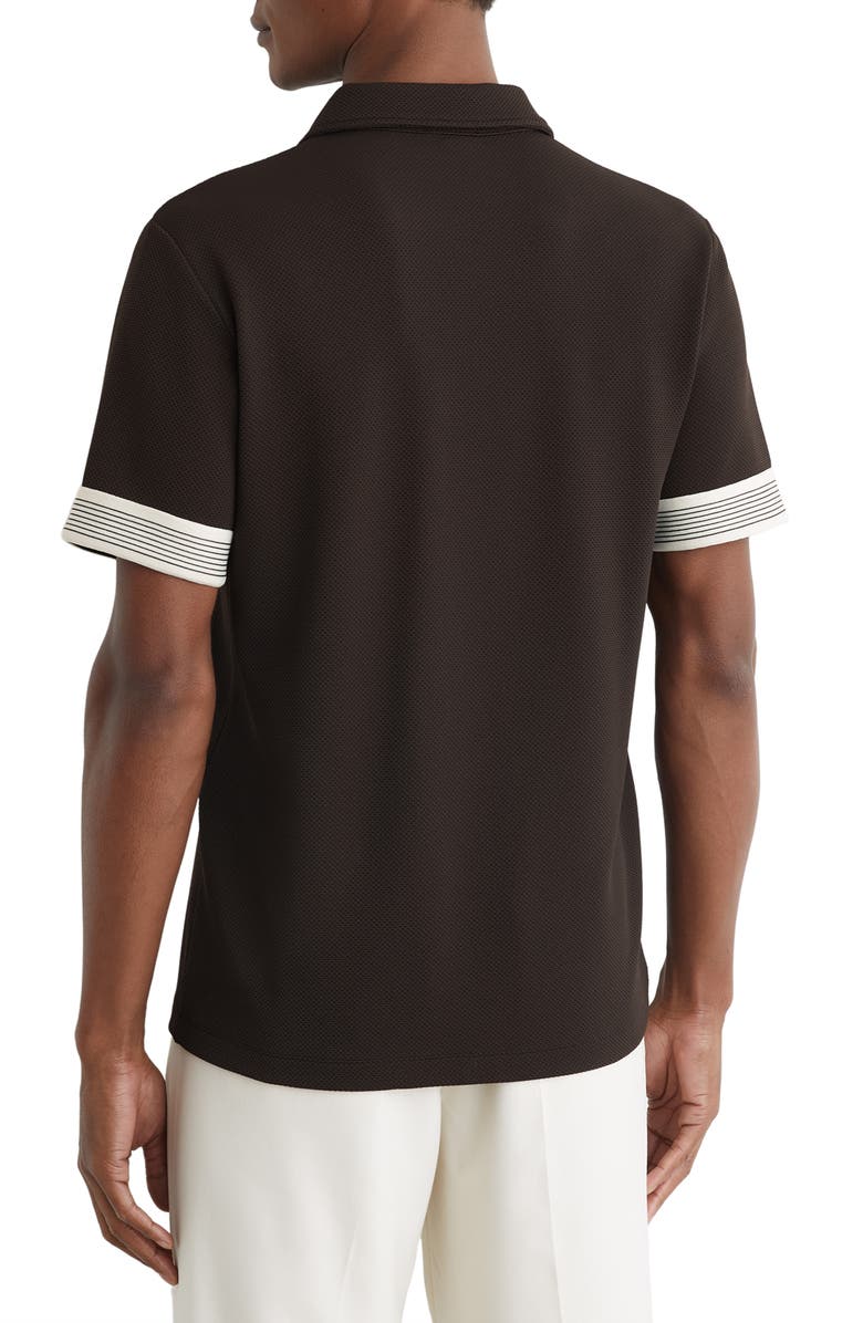 Reiss Bruno Quarter Zip Polo, Alternate, color, Chocolate Brown