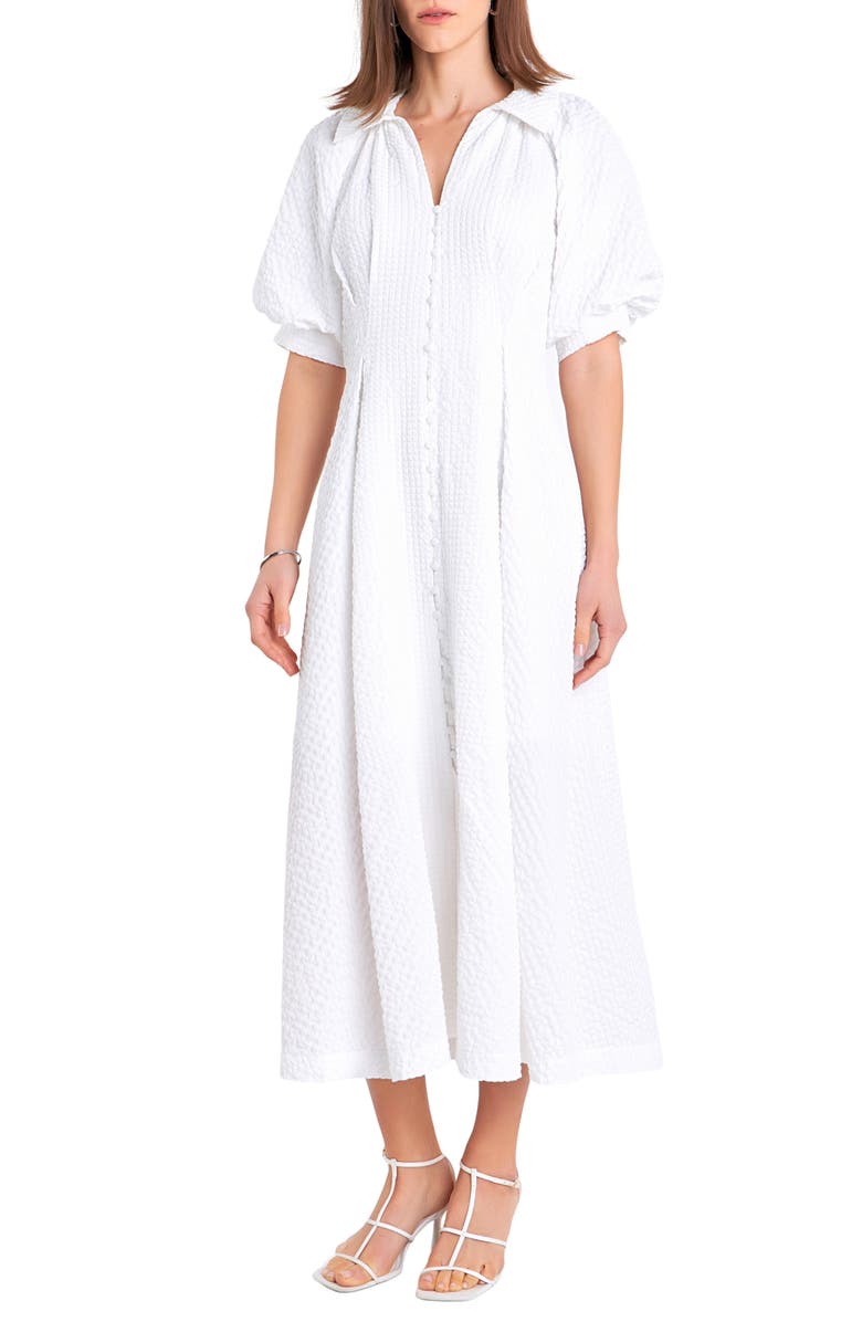 English Factory Button Front Maxi Dress, Alternate, color, 