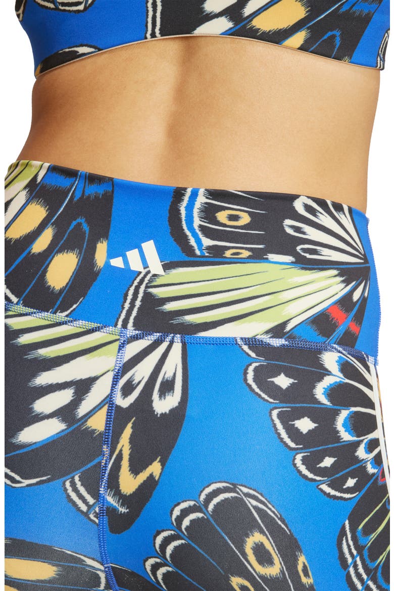 x FARM Rio Print 3-Stripes Leggings, Alternate, color, BLACK/HIRB