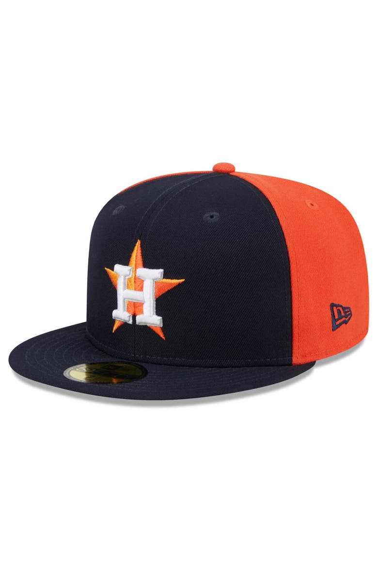 Men's New Era Navy/Orange Houston Astros Gameday Sideswipe 59FIFTY Fitted Hat, Alternate, color, Navy
