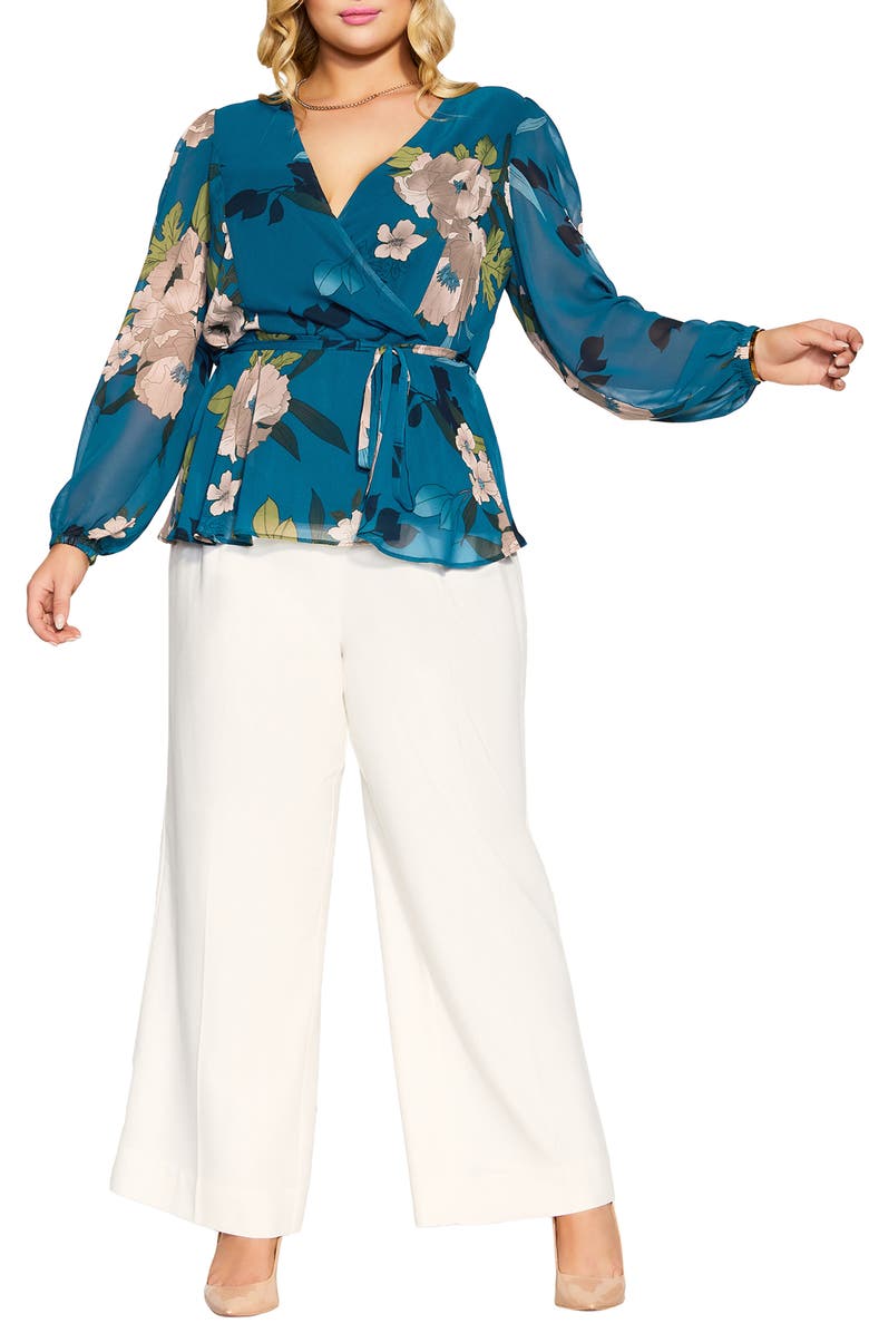 City Chic Maya Faux Wrap Blouse, Alternate, color, 