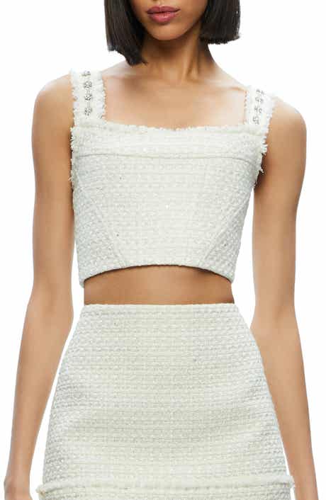 Vicenta Embellished Corset Tweed Tank