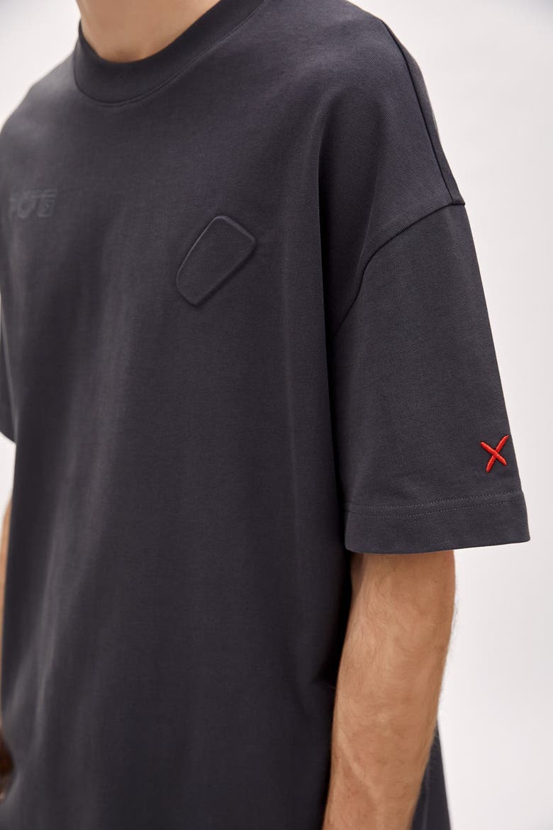 Cotton Tee With Emboss Detail, Alternate, color, GREY
