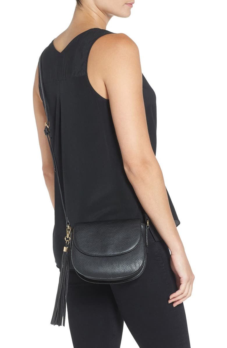 BP. Tassel Faux Leather Crossbody Bag, Alternate, color,