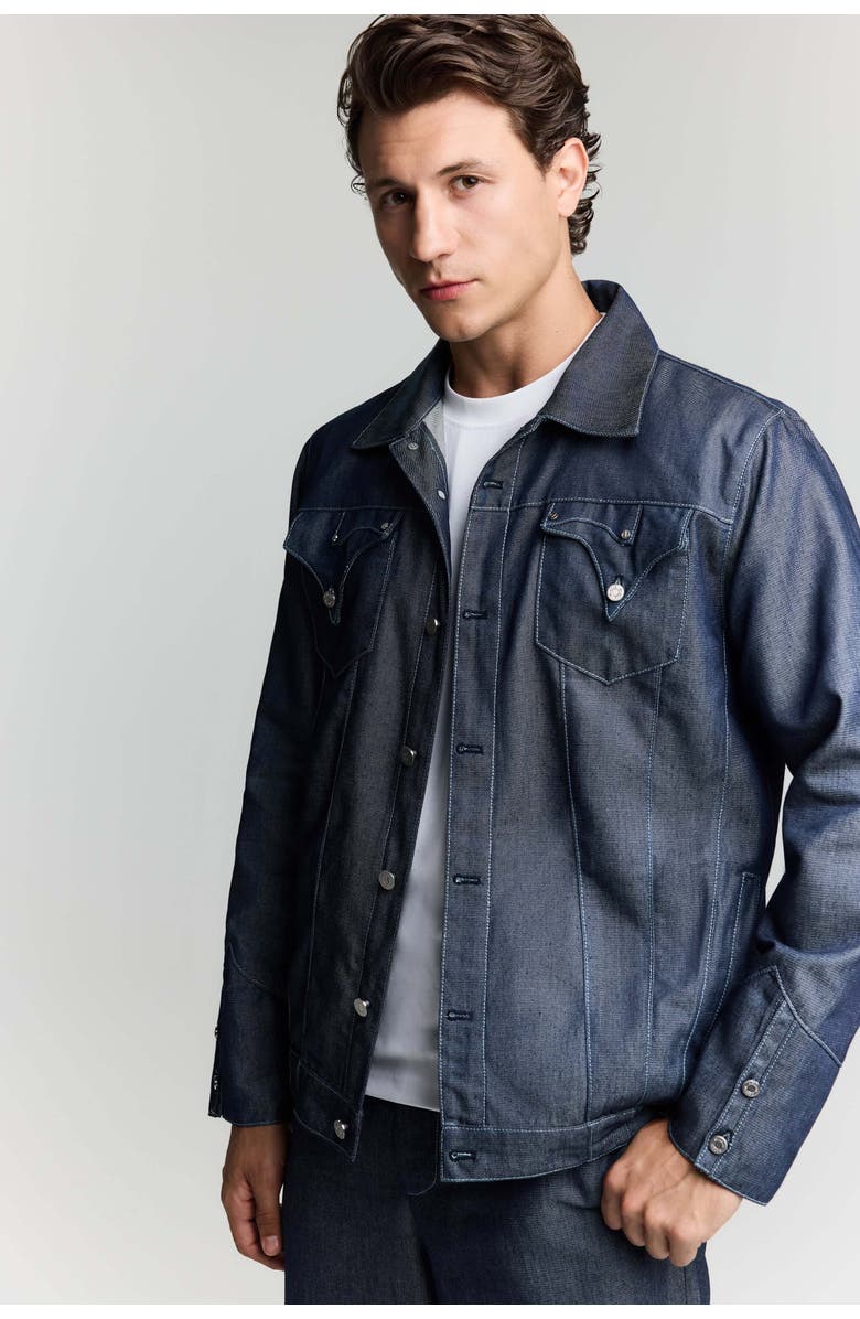 Jendue US Timeless Denim Jacket - Classic & Durable Outerwear, Main, color, Deep Blue