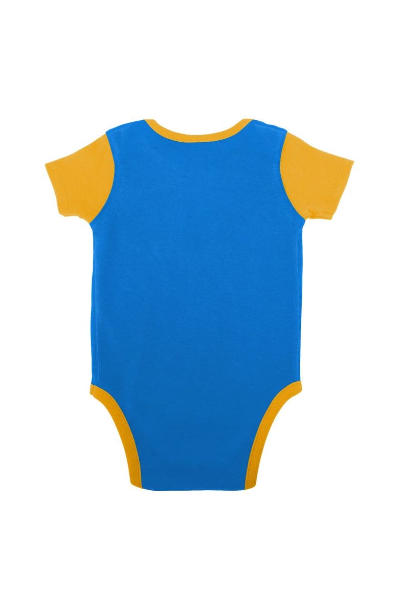 Outerstuff Newborn & Infant Powder Blue/Gold Los Angeles Chargers Home Field Advantage Three-Piece Bodysuit, Bib & Booties Set, Alternate, color, Powder Blue