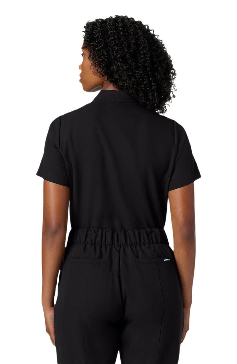 JAANUU Savi Women's 1-Pocket Classic Banded Collar Scrub Top, Alternate, color, Black