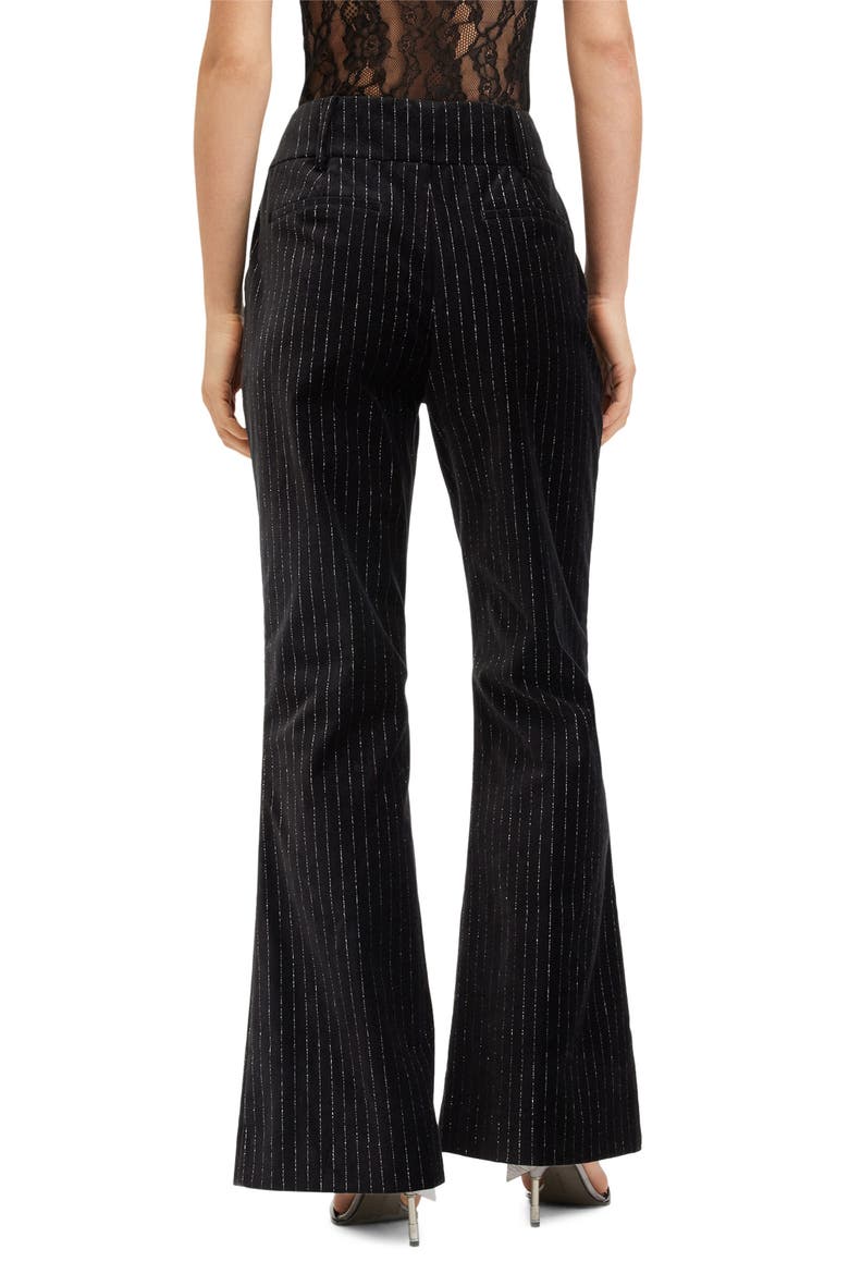Sevenh Metallic Flare Velvet Pants, Alternate, color, BLACK