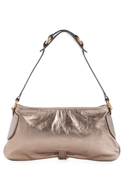 Chloé Sac Porté Épaule Kerala 25 En Cuir Métallisé Femme Gris Taille Onesize 100% Cuir De Veau In 074 Shiny Grey