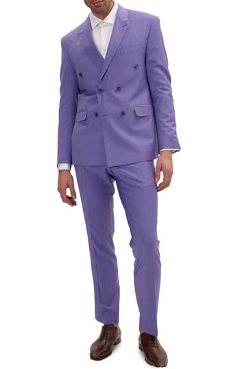 Ron Tomson Super 120s Wool Double Breasted Tuxedo Jacket