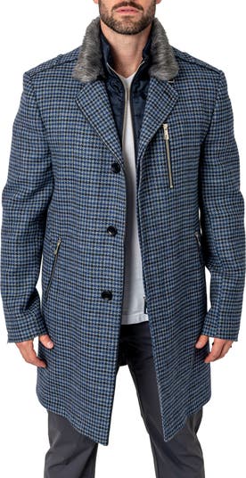 Maceoo Men s Captain Houndstooth Wool Peacoat