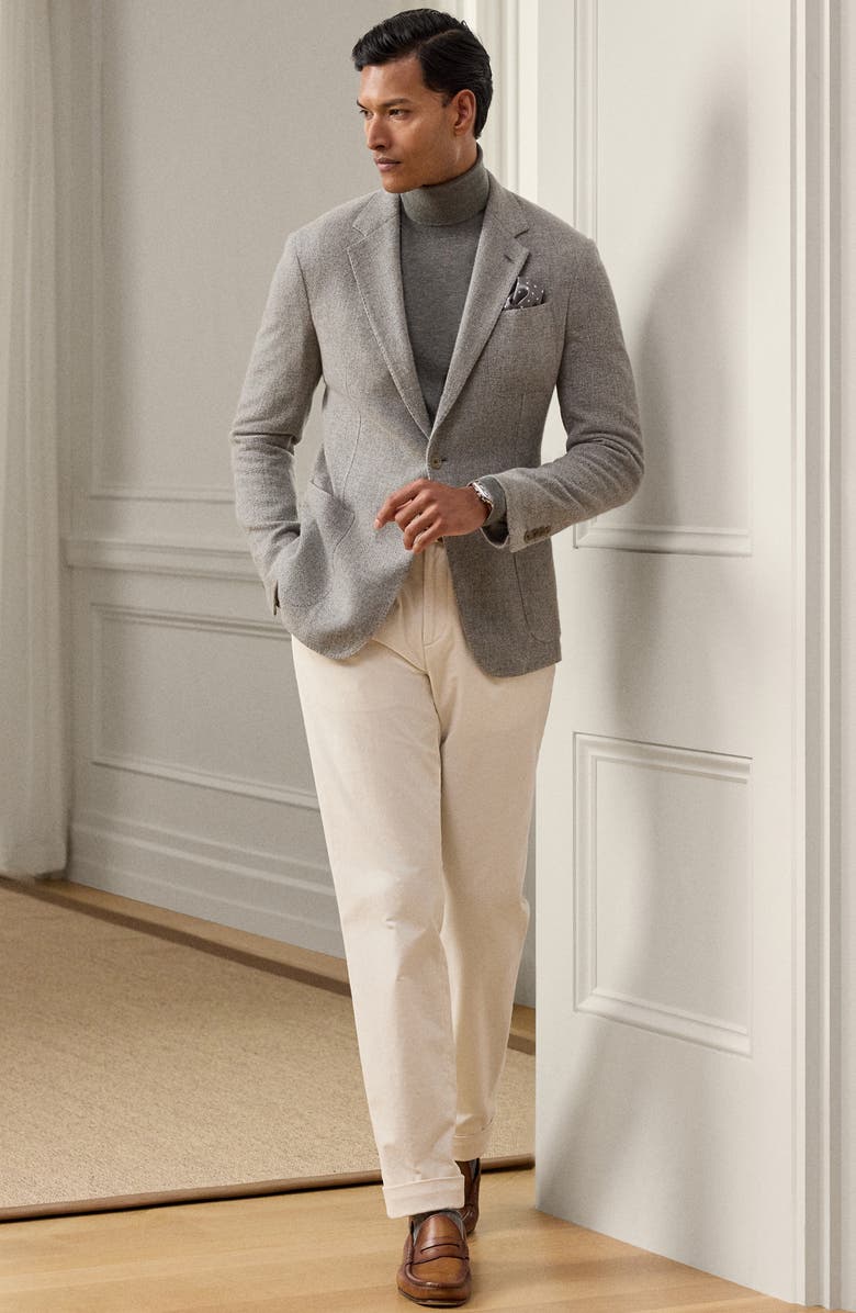 Ralph Lauren Purple Label Hadley Woven Cashmere Sport Coat, Alternate, color, Silver Grey