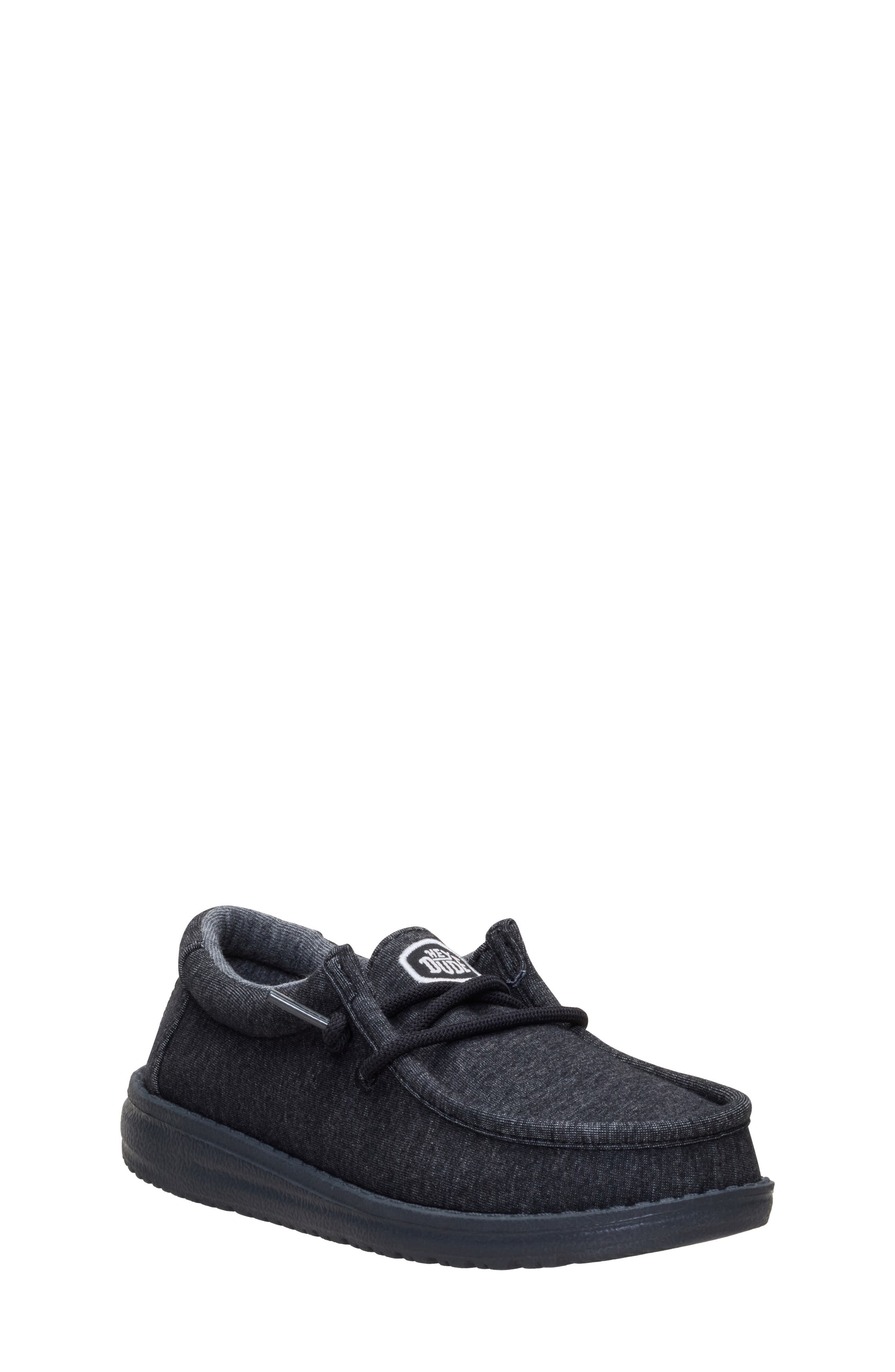 Kids' Wally Stretch Jersey Slip-On, Main, color, BLACK