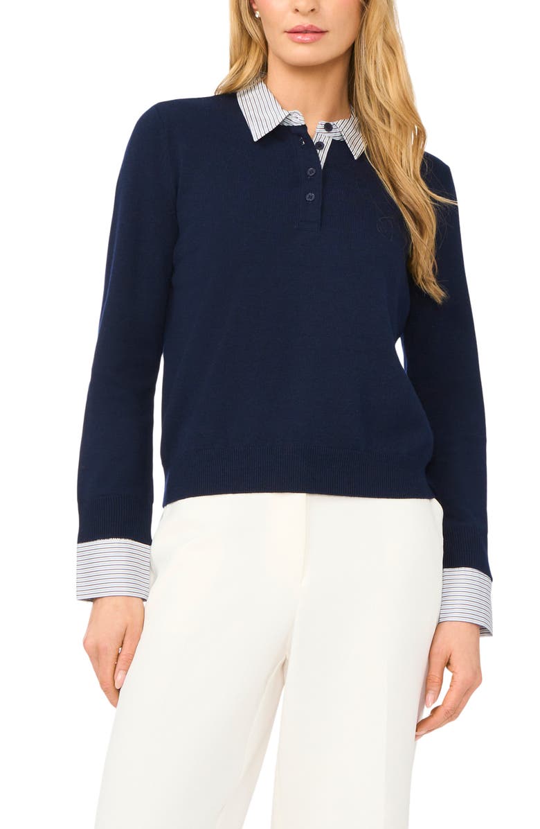 Halogen<sup>®</sup> Mixed Media Henley, Main, color, Classic Navy