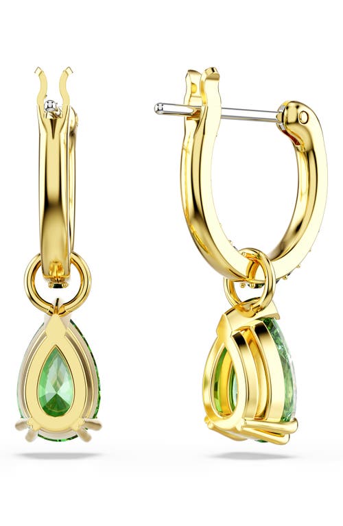 Swarovski Attract Drop Hoop Earrings In Green