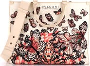 Pre-Owned Bvlgari Convertible Shopping Tote Printed Canvas and Leather Medium