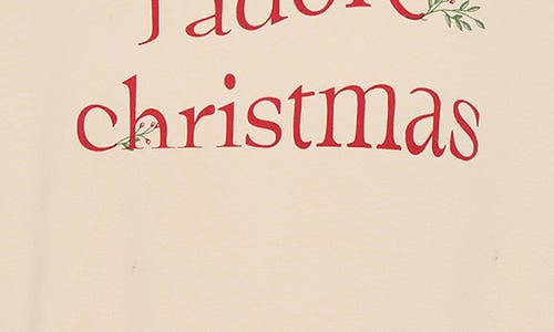 Tiny Tribe Kids' J'adore Christmas Fleece Sleeve Crewneck Sweatshirt In White