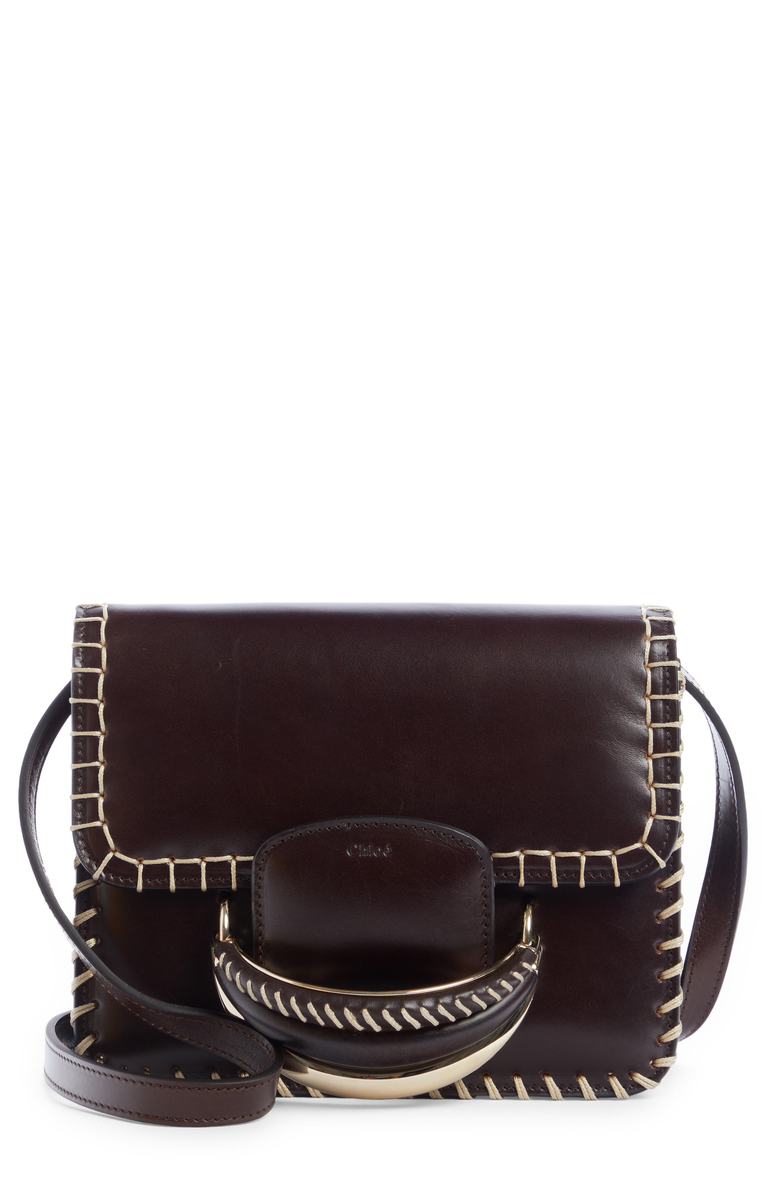 Chloé Kattie Whipstitched Leather Box Shoulder Bag, Main, color, 