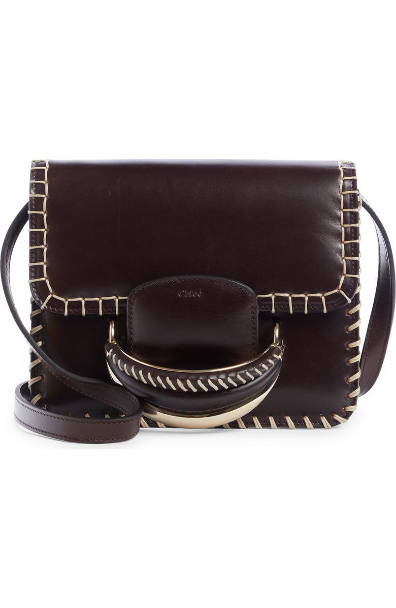 Chloé Kattie Whipstitched Leather Box Shoulder Bag, Main, color,