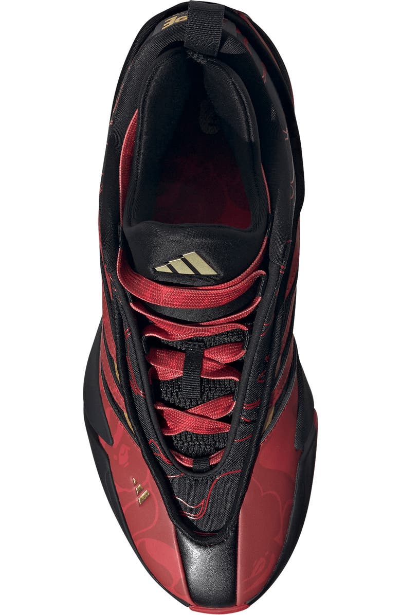 adidas x BAPE Dame 9 Sneaker, Alternate, color, Black/Red/Gold