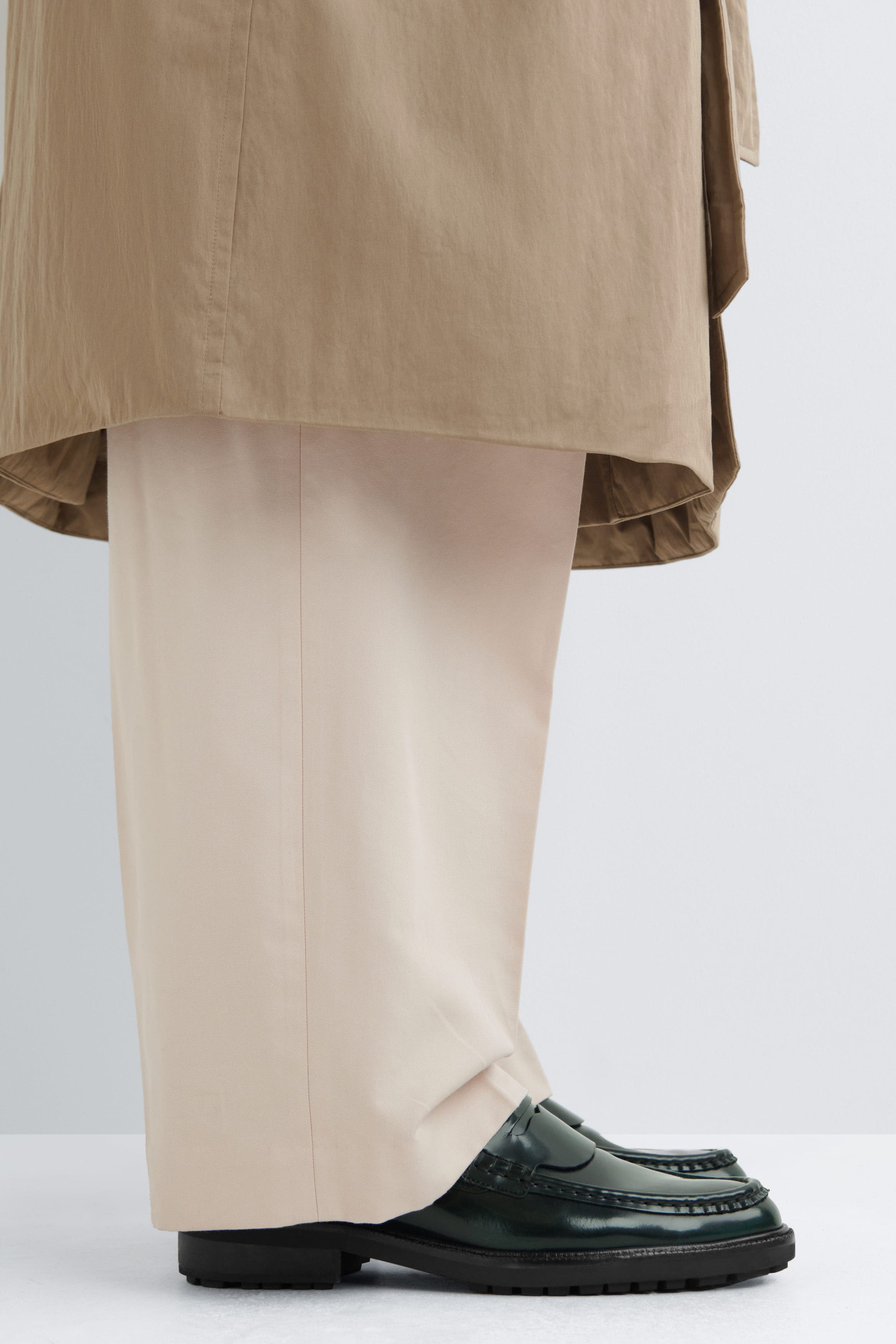 COS Rubbed-leather Loafers, Alternate, color, Dark Green