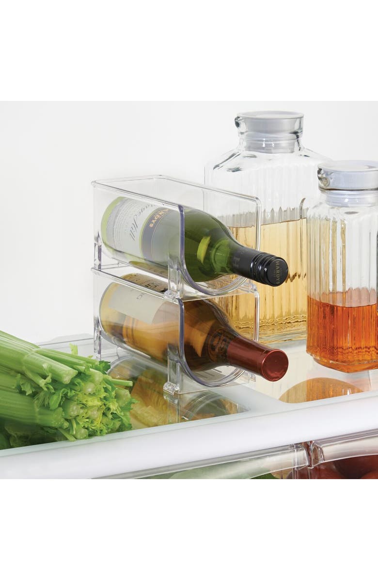 mDesign Stackable Holder for Water or Spirit Bottles, Set of 4, Clear, Made in USA, Alternate, color, Clear