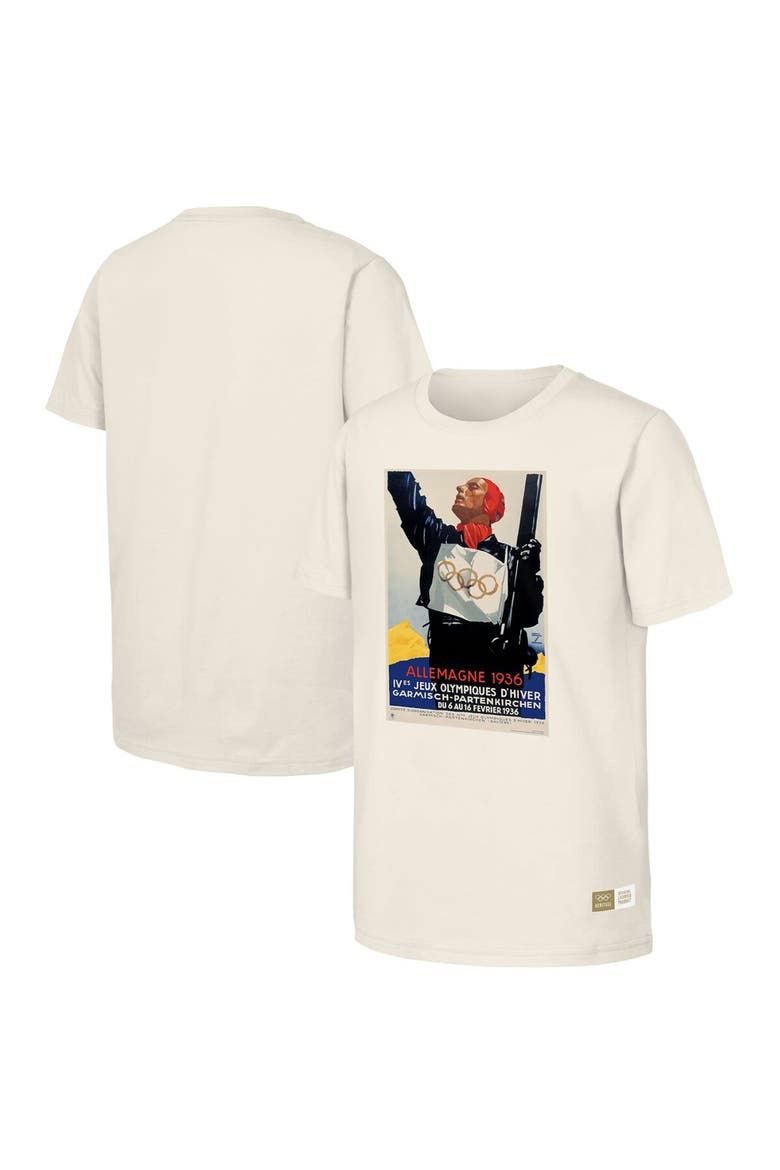 Men's  Natural 1936 Garmisch-Partenkirchen Games Olympic Heritage T-Shirt, Main, color, Natural