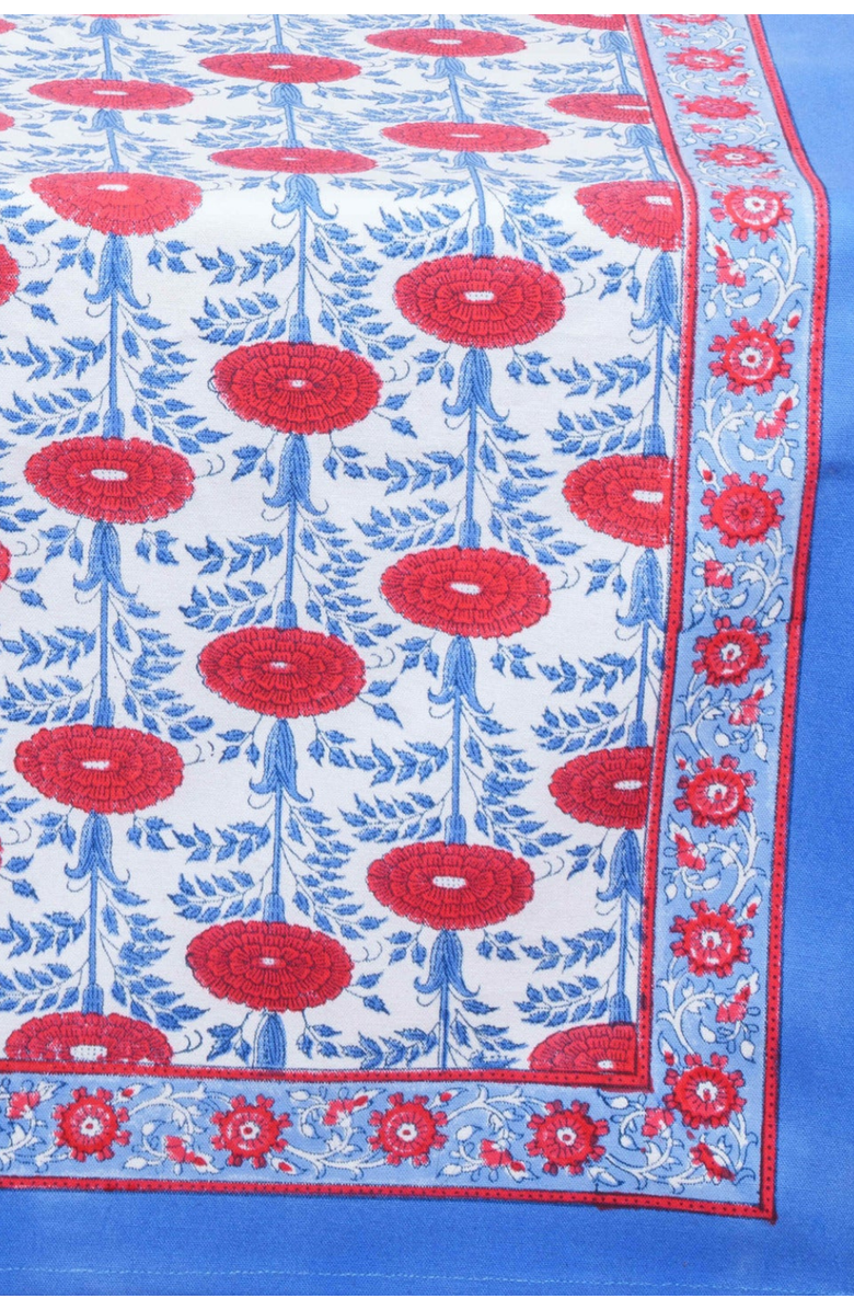 Inner Child Araminta Blockprint Tablerunner, Alternate, color, Red