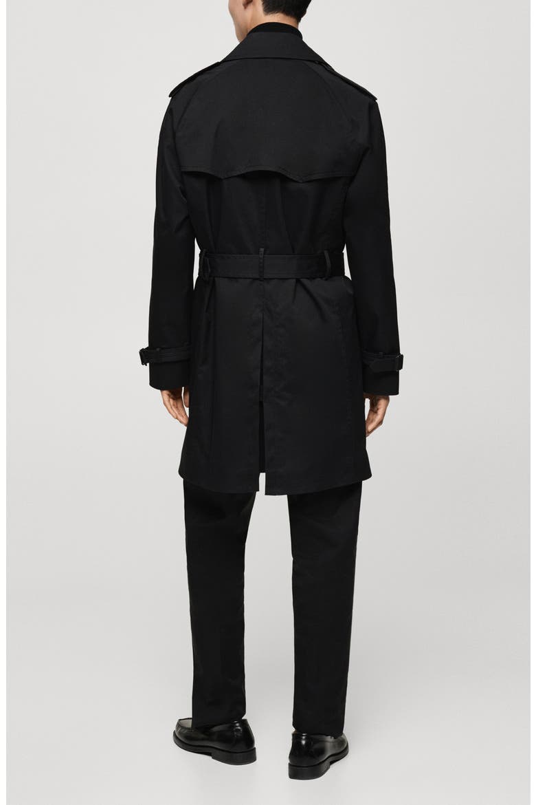 Belted Water Repellent Trench Coat, Alternate, color, BLACK