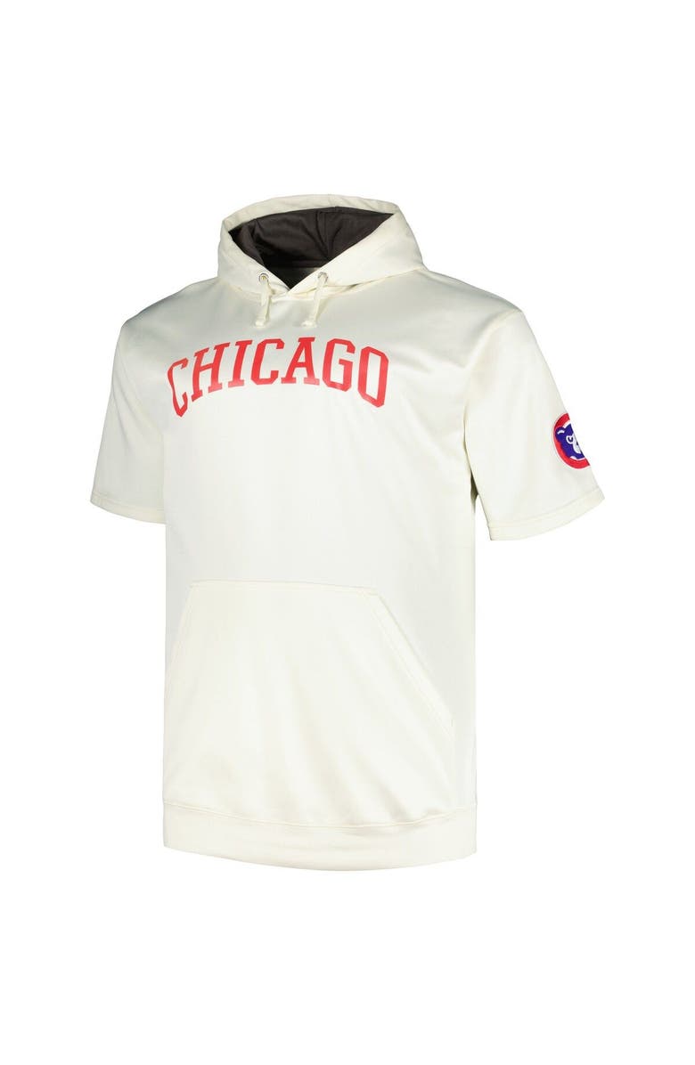 PROFILE Men's Profile Oatmeal Chicago Cubs Big & Tall Contrast Short Sleeve Pullover Hoodie, Alternate, color, Oatmeal