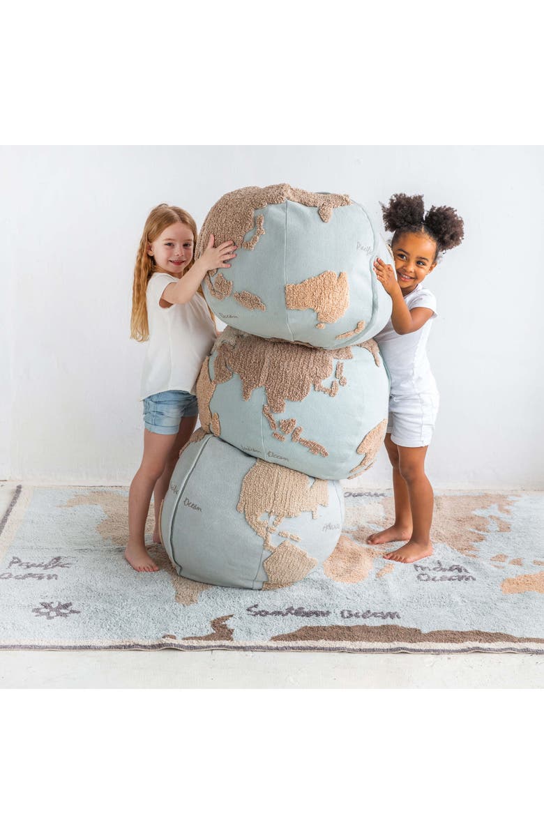 Lorena Canals Pouf World Map, Alternate, color, Multicolor