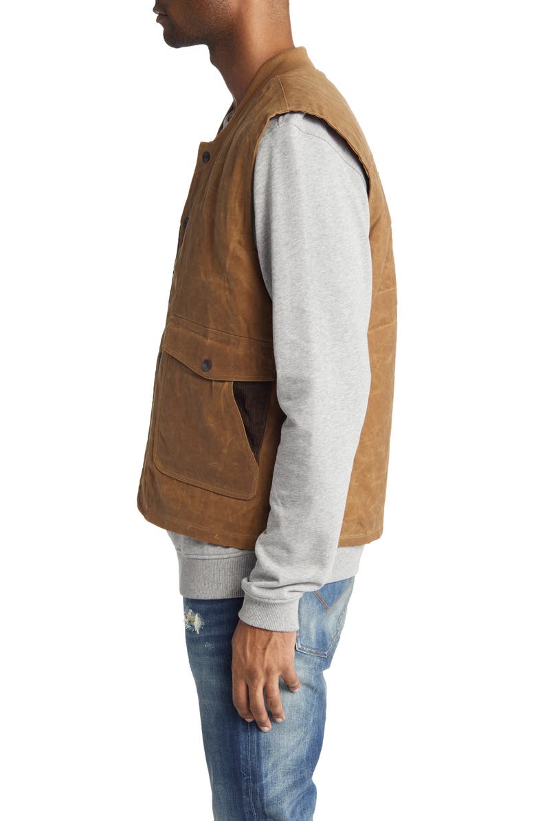 Schott NYC Water Resistant Waxed Cotton Hunting Vest, Alternate, color, 