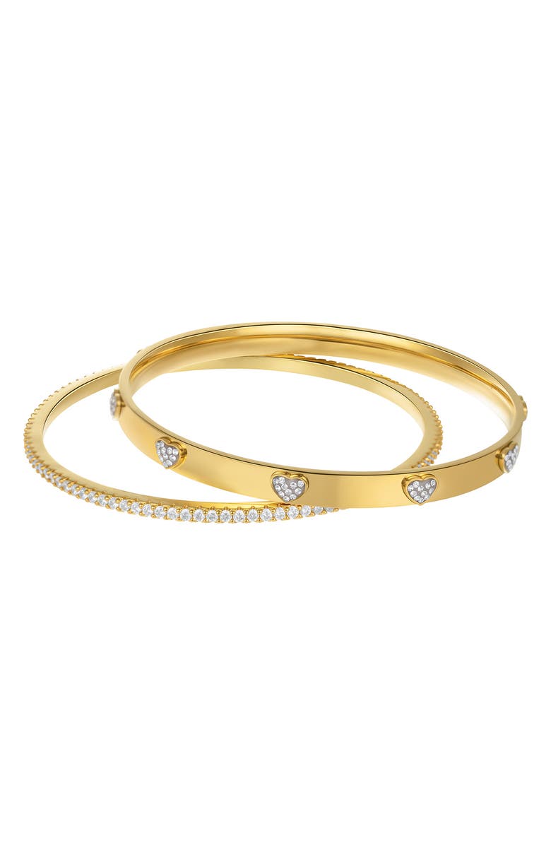 Adornia Set Of 2 Cubic Zirconia Stacking Bracelets, Main, color, 