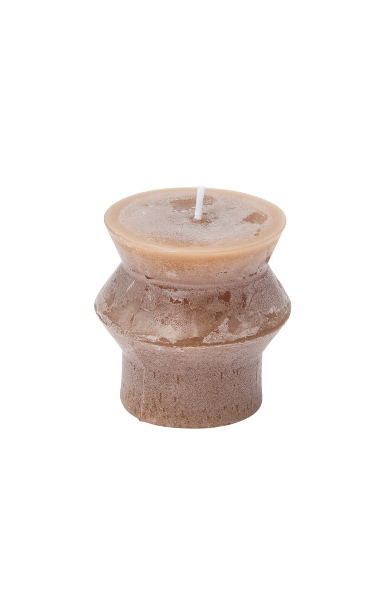 Storied Home Unscented Pillar Candle, Main, color, Brown