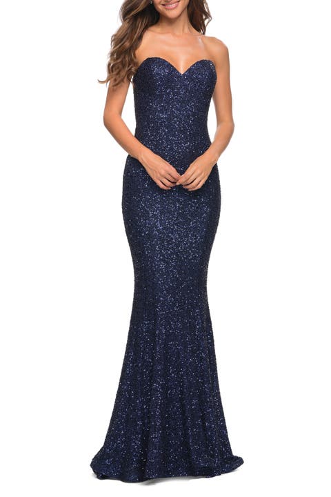 Strapless Sweetheart Luxe Sequin Gown