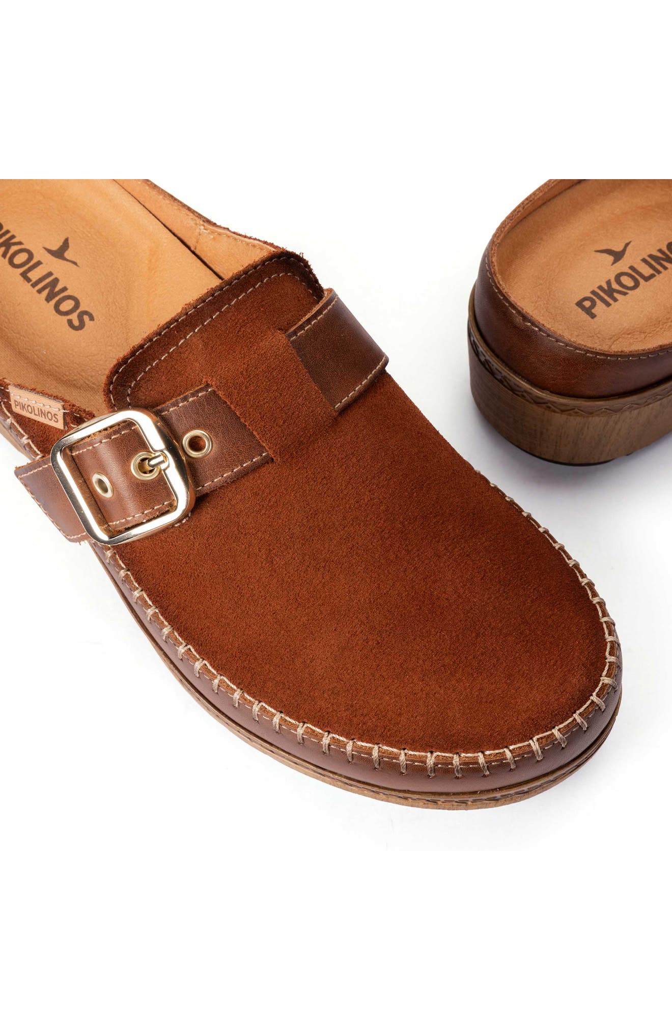 Granada Leather Clog, Alternate, color, COGNAC