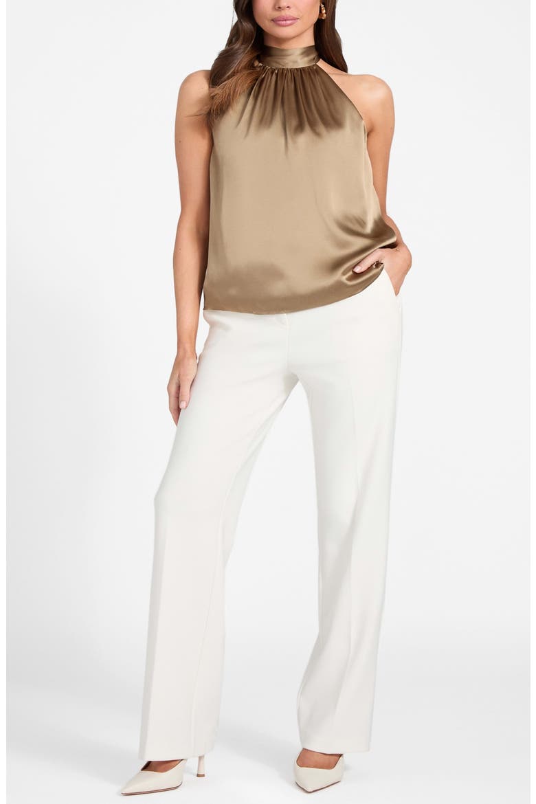 Elisa Sleeveless Silk Top, Alternate, color, RUST