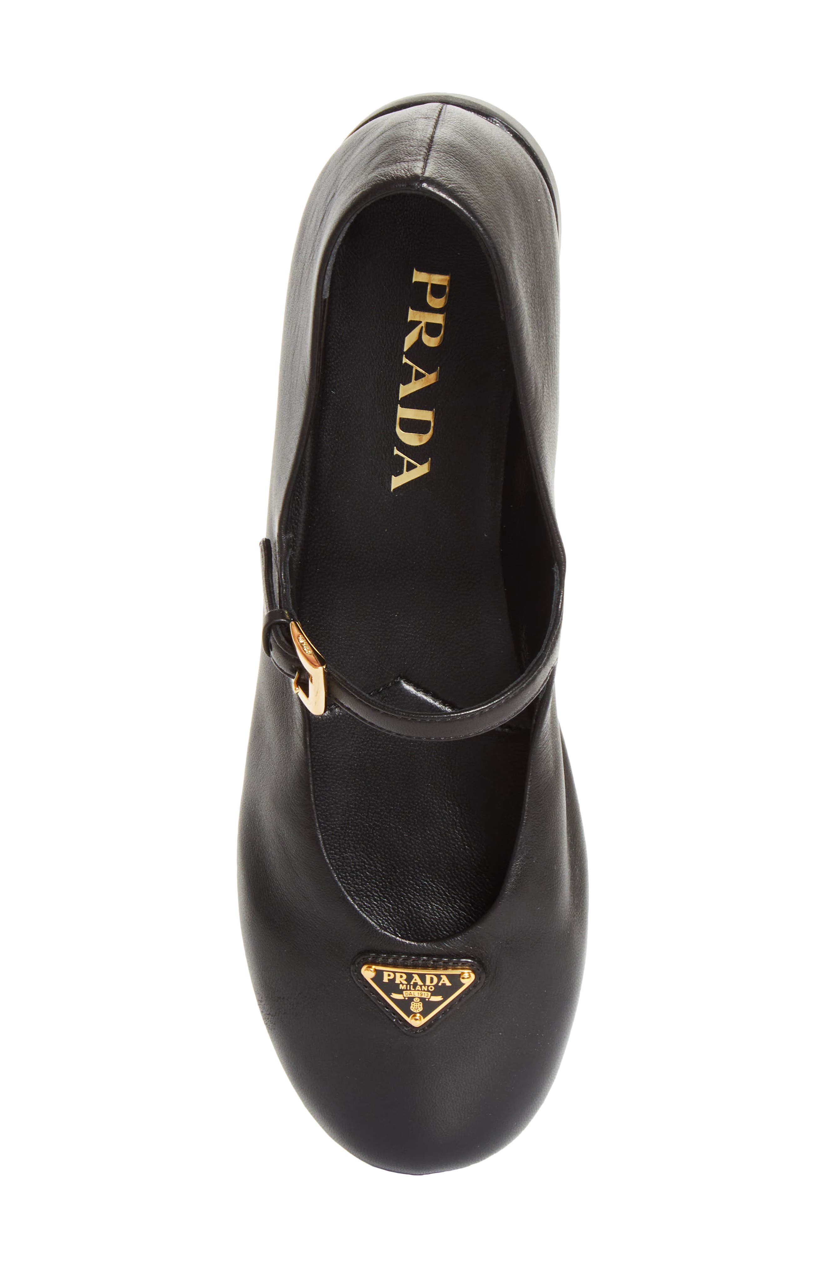 Prada Logo Mary Jane Flat, Alternate, color, Nero