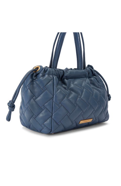 Kurt Geiger London Small Kensington String Quilted Leather Tote In Blue