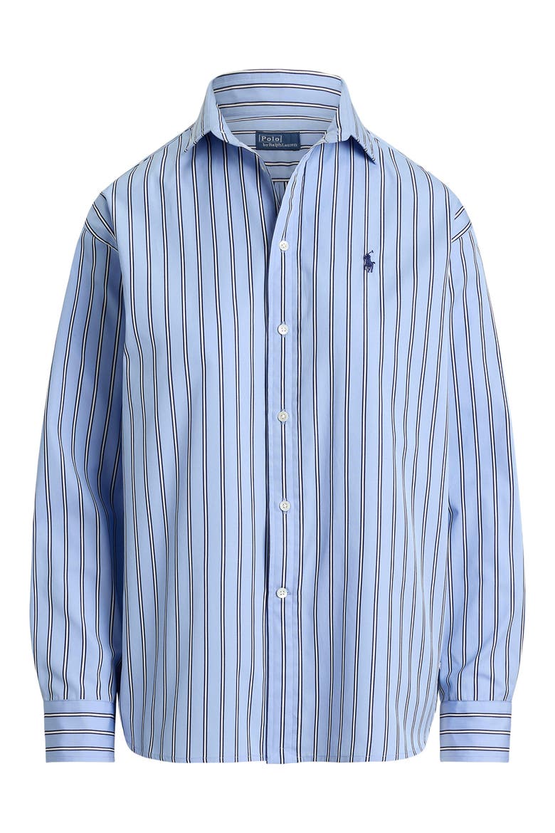 Relaxed Fit Striped Cotton Shirt, Alternate, color, 2062 LT BLUE-WHITE MUL